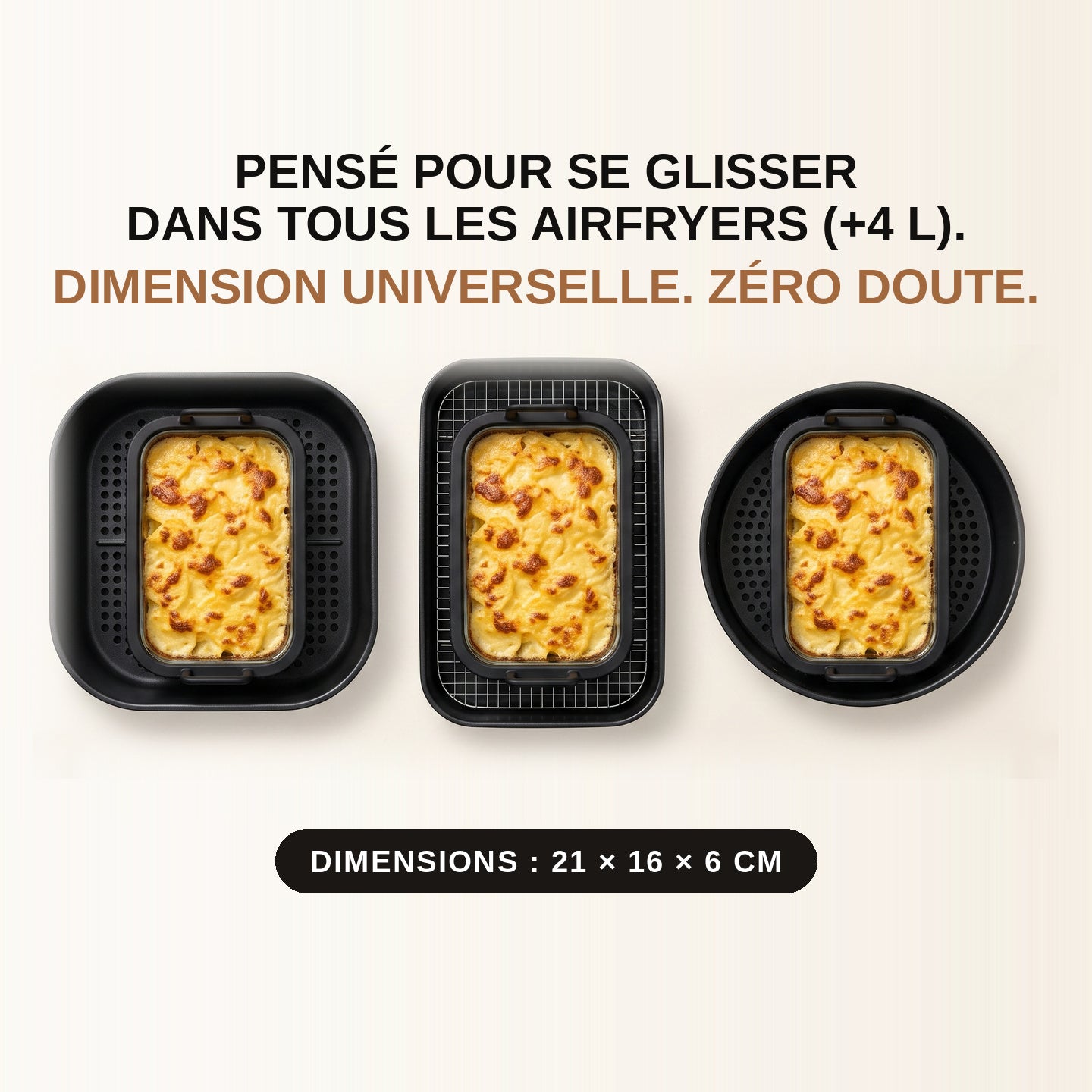 VERREFRY™ - Plat en verre universel pour Airfryer